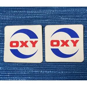 Pair Vintage Oxy Occidental Petroleum Corporation Advertising Sticker Decal 75B